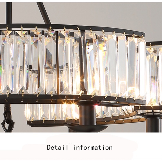 Crystal Chandelier Living Room Lamp Iron Art Pendant Lamp