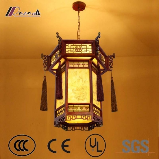 Chinese Style Retro Lantern Shape Pendant Lamp for Aisle