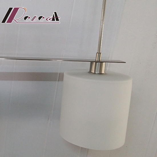 Modern Satin Nickel Two Bulb Pendant Light for Bar