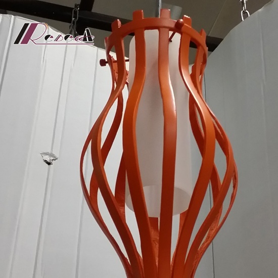 Modern Orange Hollow Body Pendant Lamp for Dining Room