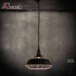 Modern Iron Pot Cover Chain Cage Pendant Light for Bar