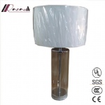 Modern Fabric Shade Glass Table Lamp for Living Room